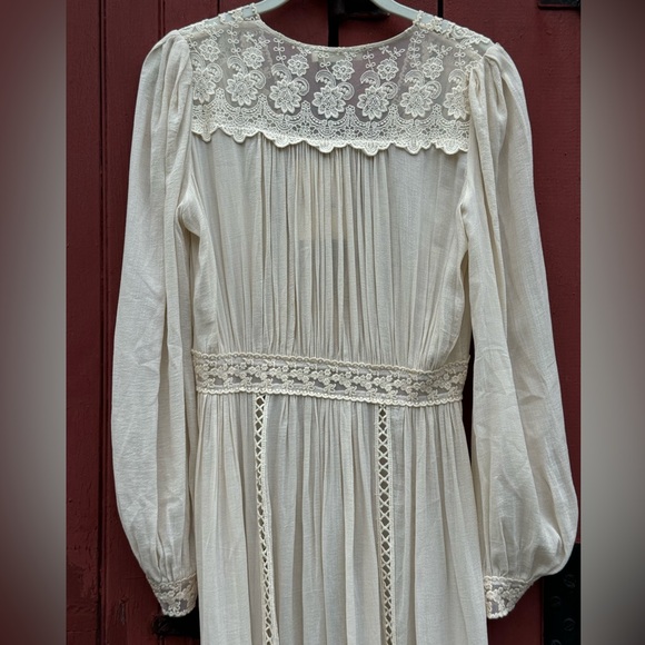 NWT Spell & the Gypsy Le Gauze Lace duster Small new off white dress wedding - Picture 10 of 17